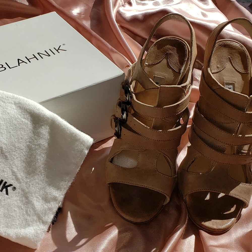 Manolo Blahnik triple buckle sandal